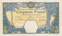 Gallery image for French West Africa p9Bc: 50 Francs from 1929