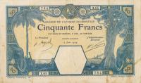 p9Db from French West Africa: 50 Francs from 1924