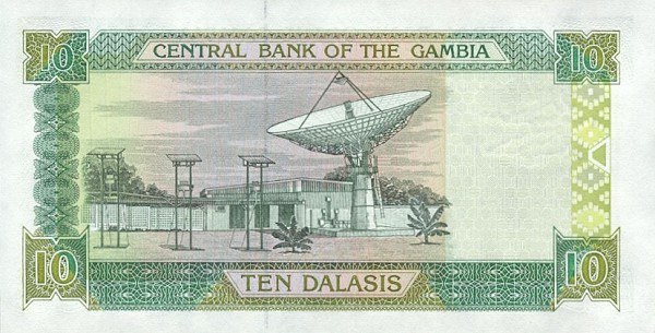 Back of Gambia p21a: 10 Dalasis from 2001
