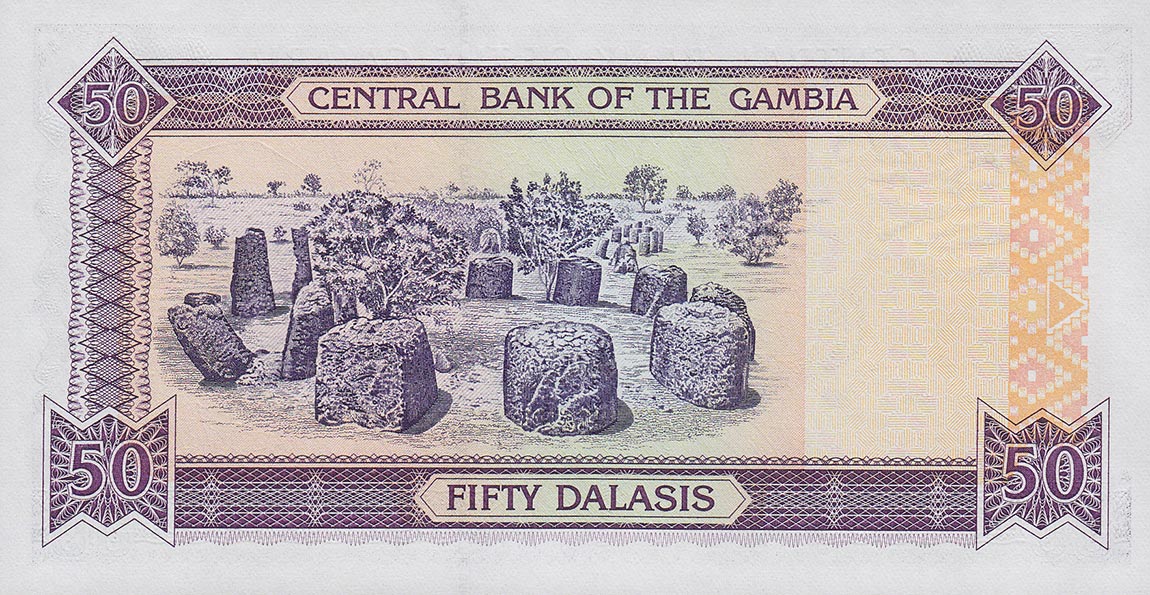 Back of Gambia p23c: 50 Dalasis from 2001