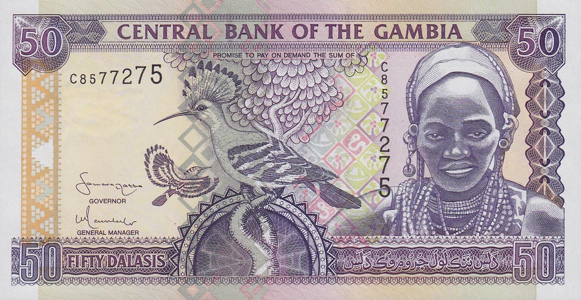 Front of Gambia p23c: 50 Dalasis from 2001