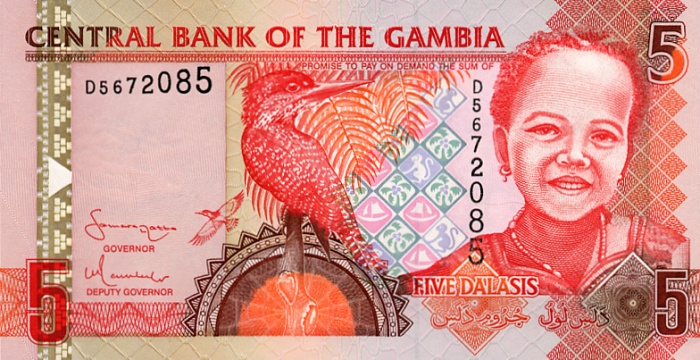 Front of Gambia p25a: 5 Dalasis from 2006