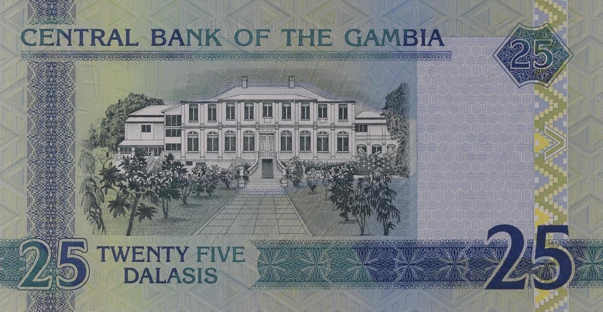 Back of Gambia p27c: 25 Dalasis from 2006