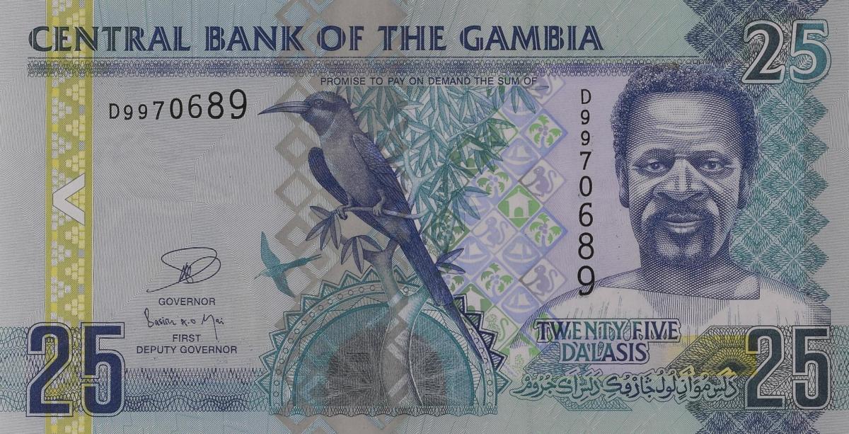 Front of Gambia p27c: 25 Dalasis from 2006