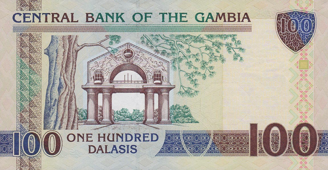 Back of Gambia p29a: 100 Dalasis from 2006
