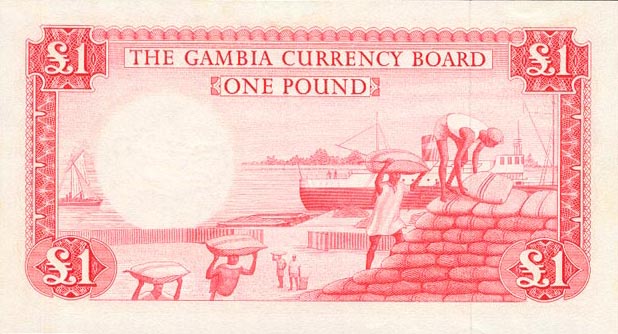 Back of Gambia p2a: 1 Pound from 1965