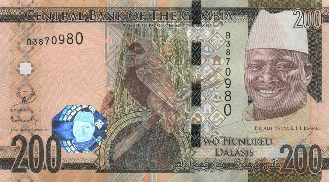 Front of Gambia p36: 200 Dalasis from 2015