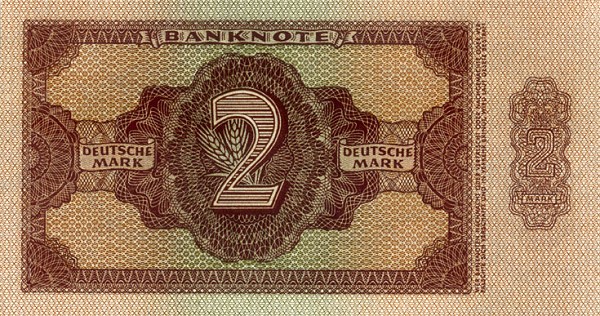 Back of German Democratic Republic p10b: 2 Deutsche Mark from 1948