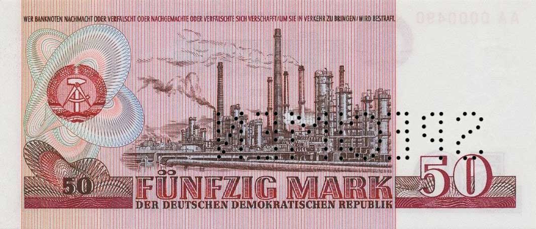 Back of German Democratic Republic p30s: 50 Mark from 1971