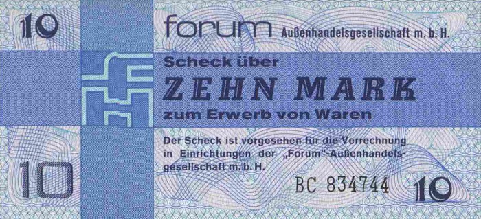 Front of German Democratic Republic pFX4: 10 Mark from 1979