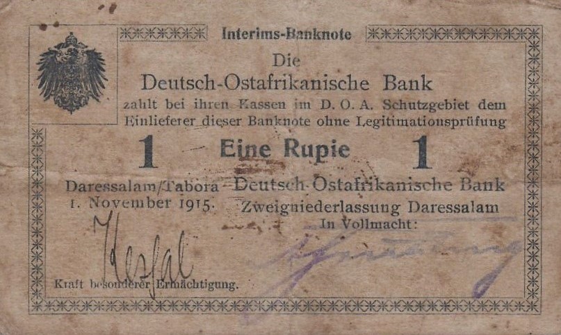 Front of German East Africa p10b: 1 Rupie from 1915
