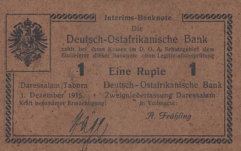 Front of German East Africa p16b: 1 Rupie from 1915