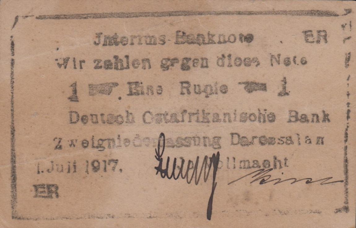 Front of German East Africa p28: 1 Rupie from 1915