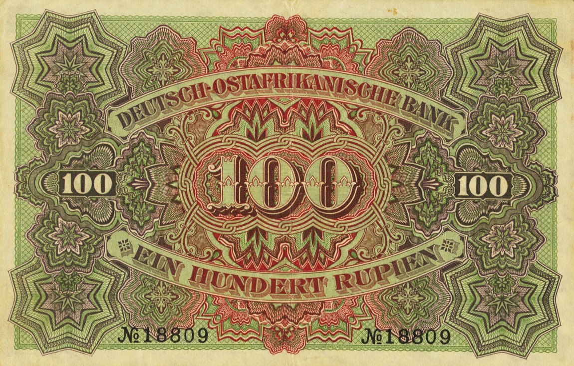 Back of German East Africa p4: 100 Rupien from 1905