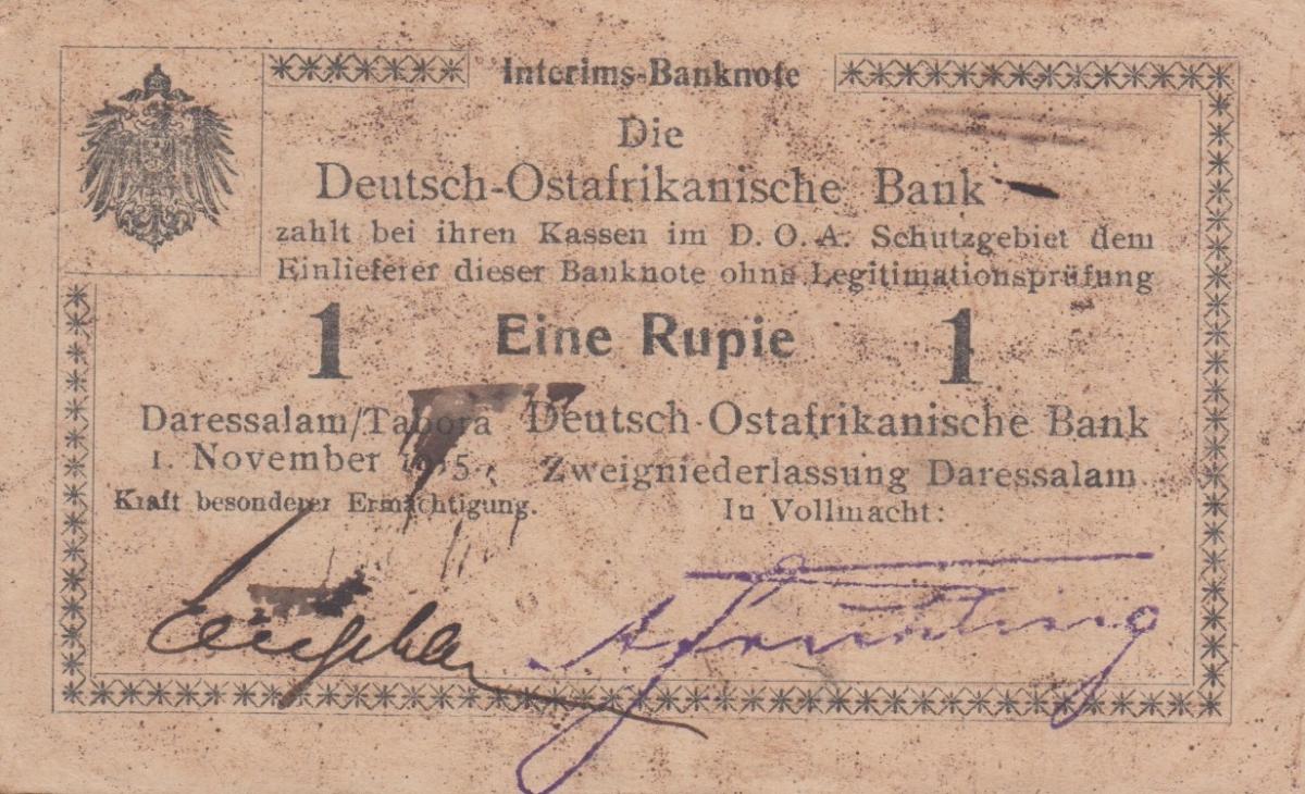 Front of German East Africa p24A: 1 Rupie from 1915