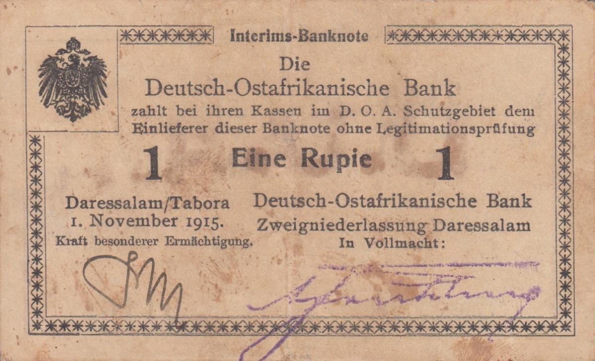 Front of German East Africa p26: 1 Rupie from 1915