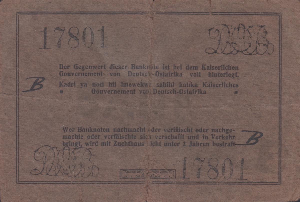 Back of German East Africa p38b: 10 Rupien from 1915