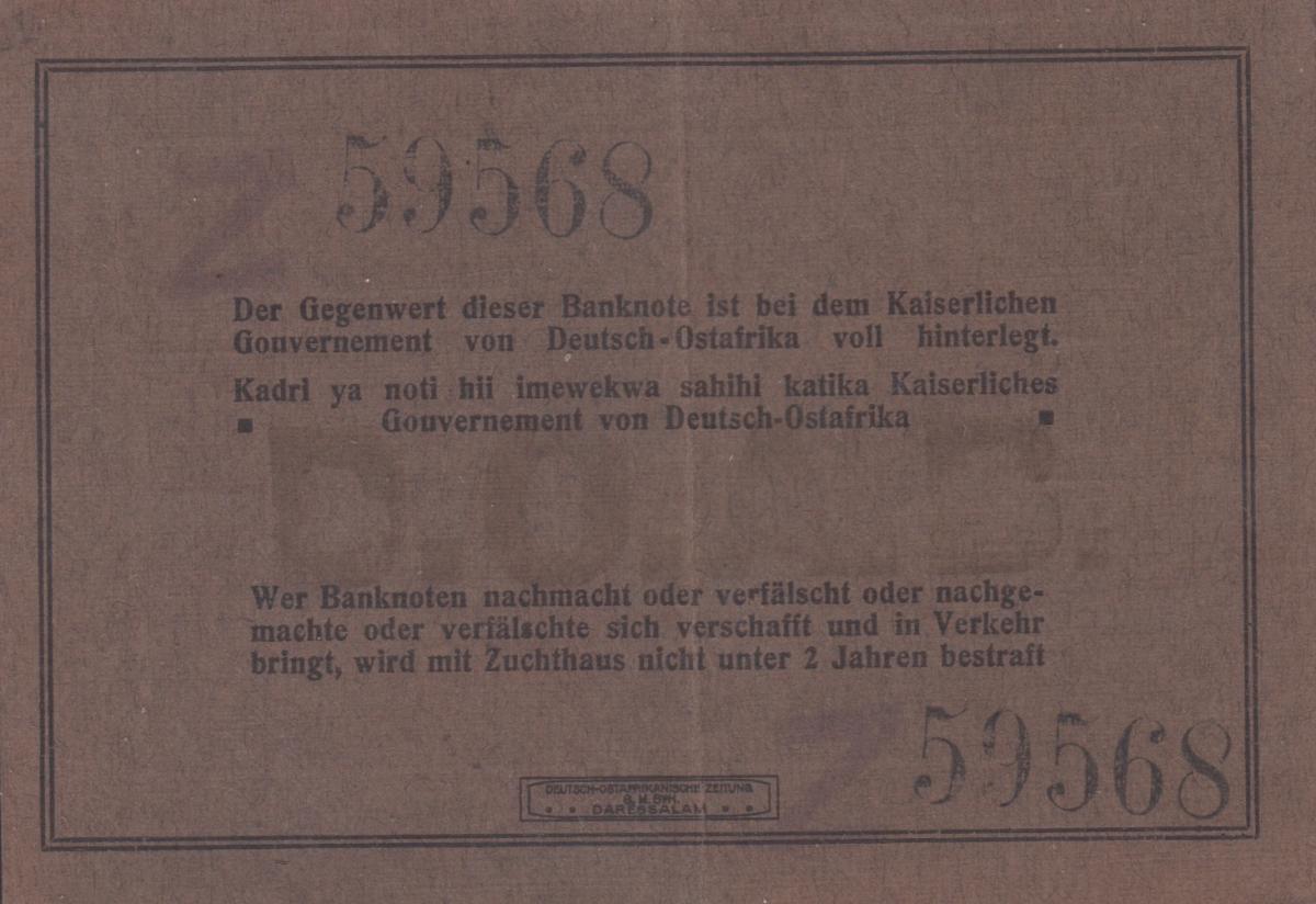 Back of German East Africa p39: 10 Rupien from 1915