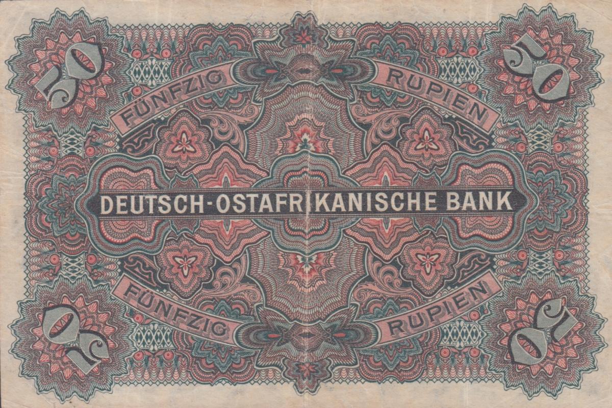Back of German East Africa p3a: 50 Rupien from 1905